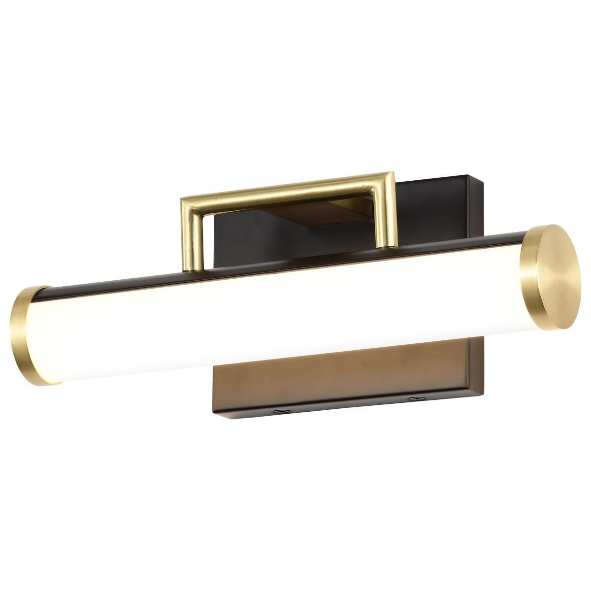 Image 3 Nuvo Solano 12" Black/Brushed Brass LED Small Vanity more views