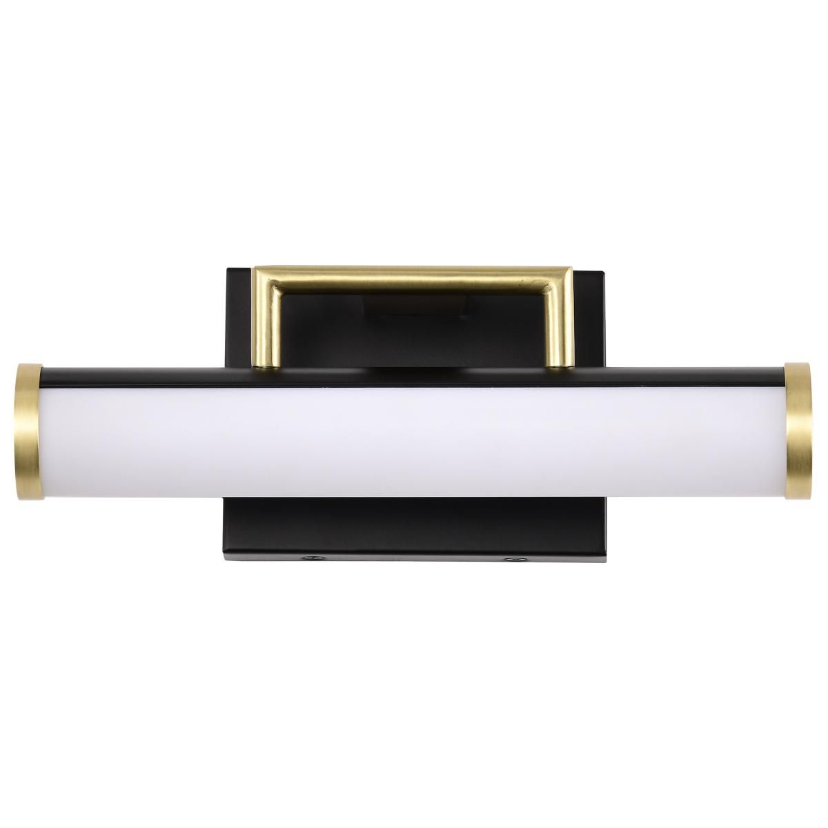 Image 4 Nuvo Solano 12" Black/Brushed Brass LED Small Vanity more views