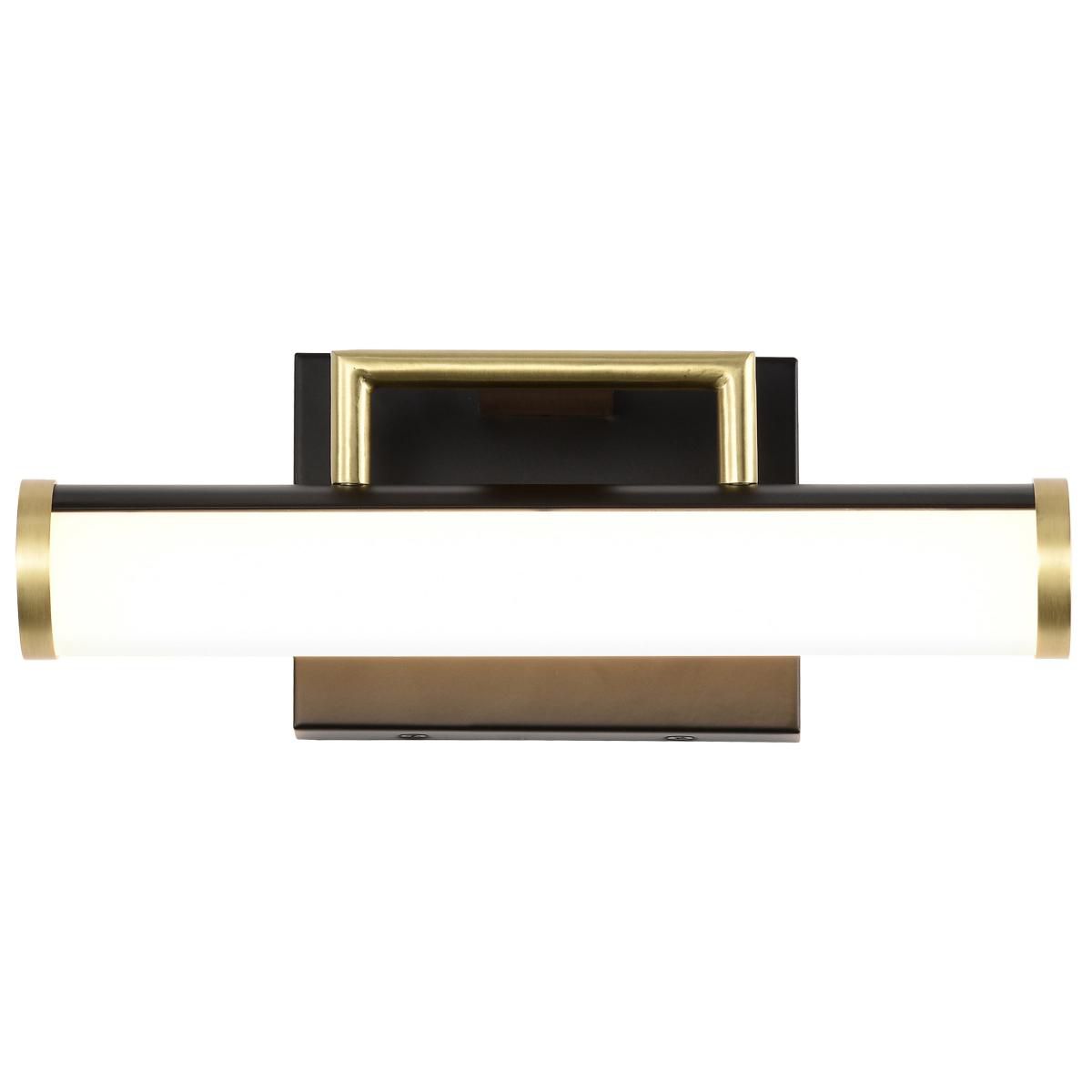 Image 5 Nuvo Solano 12" Black/Brushed Brass LED Small Vanity more views