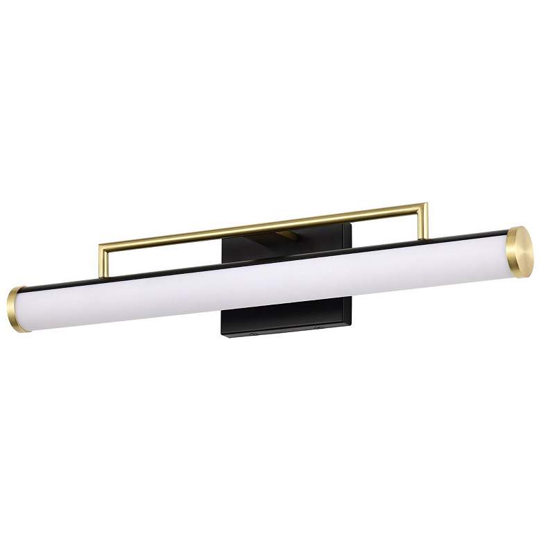 Image 2 Nuvo Solano 24" Black/Brushed Brass LED Medium Vanity