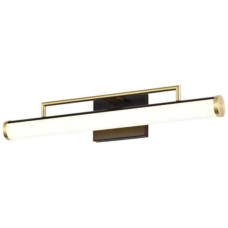 Image 3 Nuvo Solano 24" Black/Brushed Brass LED Medium Vanity more views