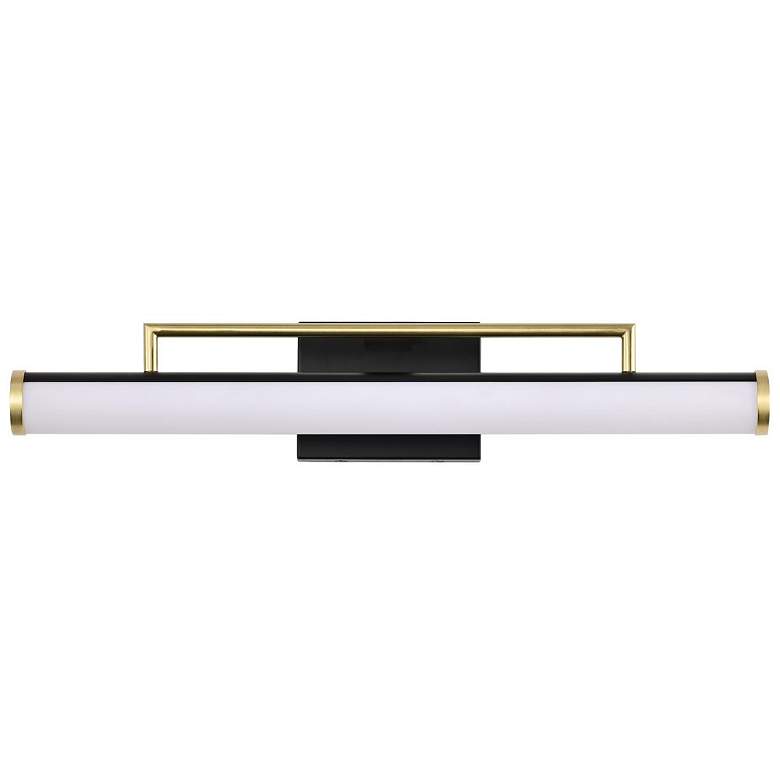 Image 4 Nuvo Solano 24" Black/Brushed Brass LED Medium Vanity more views
