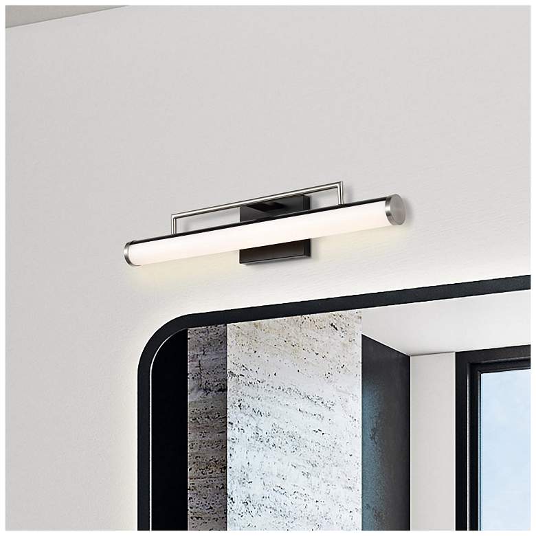 Image 1 Nuvo Solano 24" Black/Brushed Nickel LED Medium Vanity
