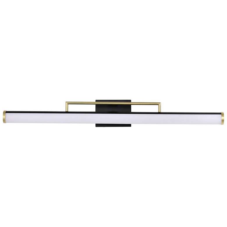 Image 4 Nuvo Solano 36" Black/Brushed Brass LED Large Vanity more views