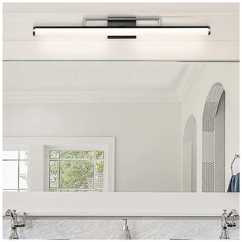 Image 1 Nuvo Solano 36" Black/Brushed Nickel LED Large Vanity