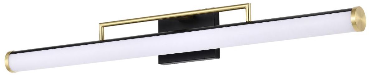 Nuvo Solano 36" Black/Brushed Brass LED Large Vanity