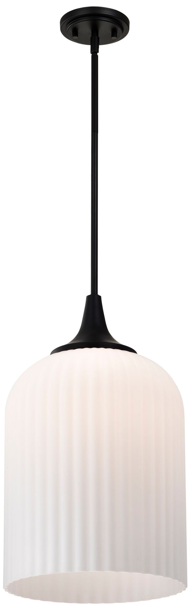 Nuvo Solara 12" Wide Matte Black Pendant