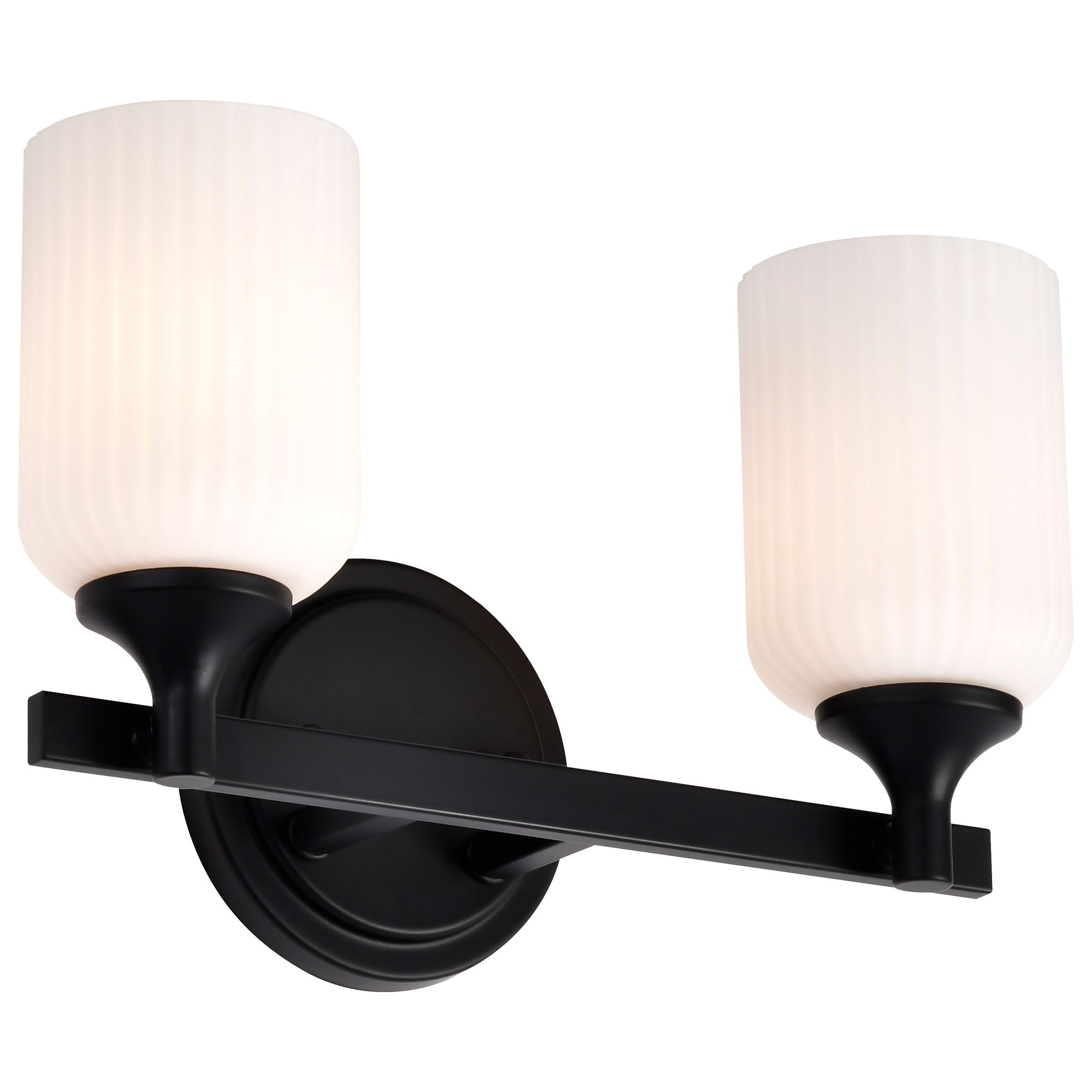 Image 4 Nuvo Solara 13 1/4" Wide Matte Black 2 Light Vanity more views