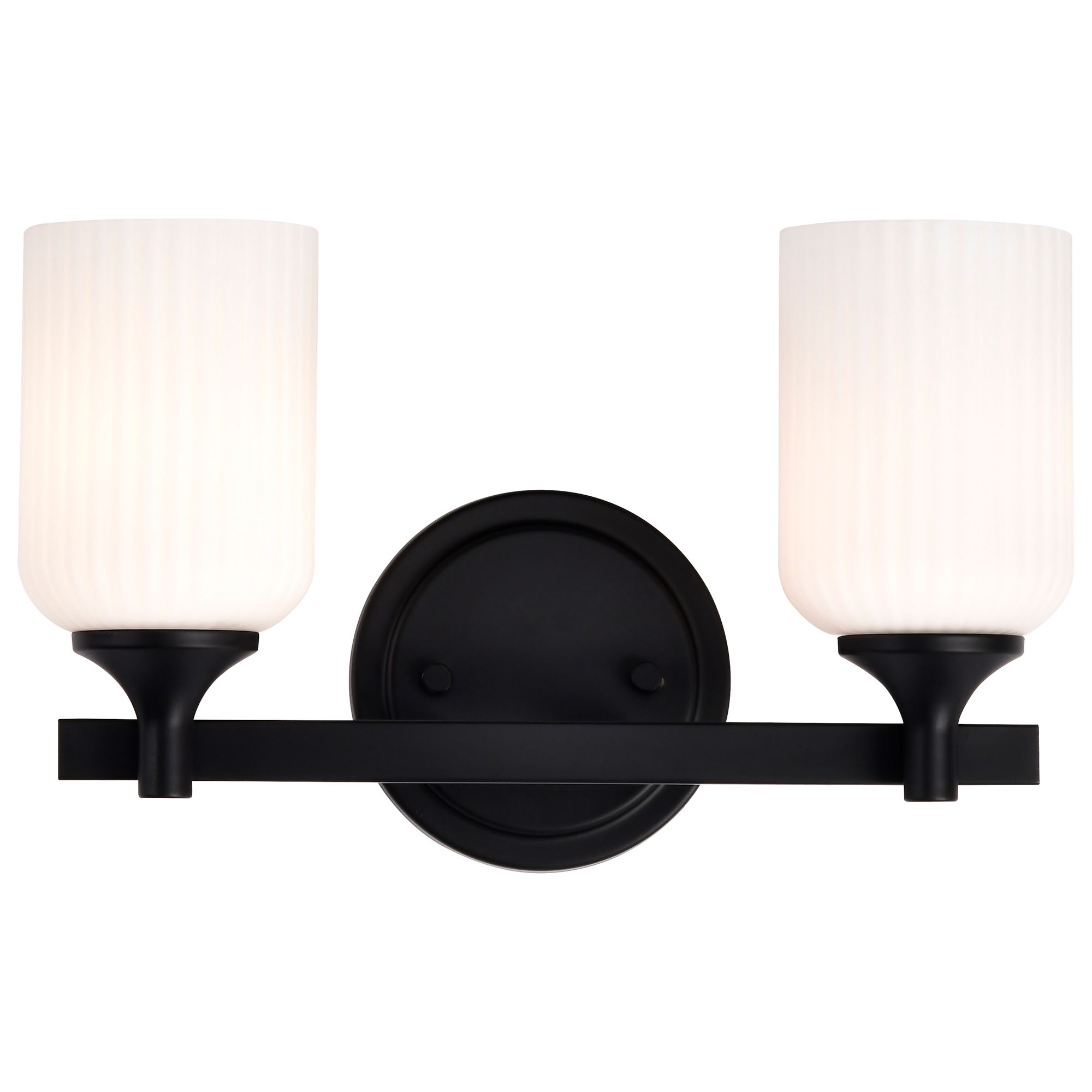 Nuvo Solara 13 1/4" Wide Matte Black 2 Light Vanity
