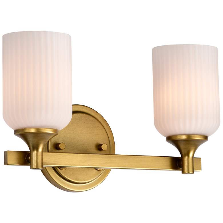 Image 1 Nuvo Solara 13 1/4" Wide Natural Brass 2 Light Vanity