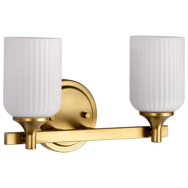 Image 3 Nuvo Solara 13 1/4" Wide Natural Brass 2 Light Vanity more views