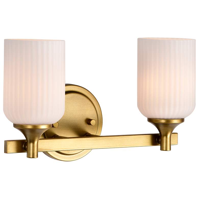 Image 4 Nuvo Solara 13 1/4" Wide Natural Brass 2 Light Vanity more views