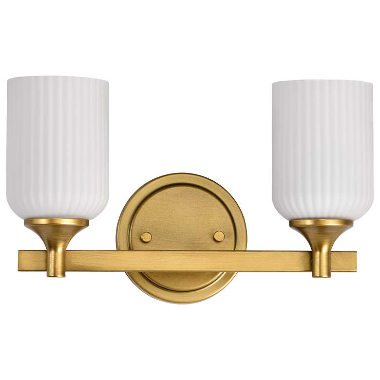 Image 5 Nuvo Solara 13 1/4" Wide Natural Brass 2 Light Vanity more views