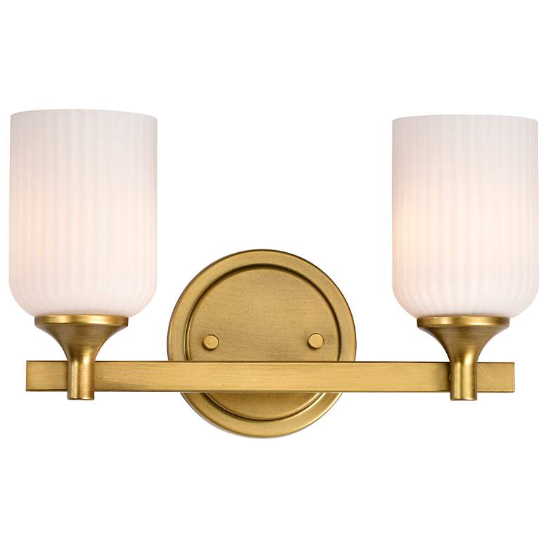 Image 6 Nuvo Solara 13 1/4" Wide Natural Brass 2 Light Vanity more views