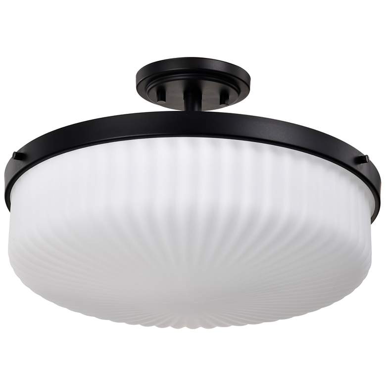 Image 1 Nuvo Solara 16 1/2" Wide Matte Black Semi Flush Mount