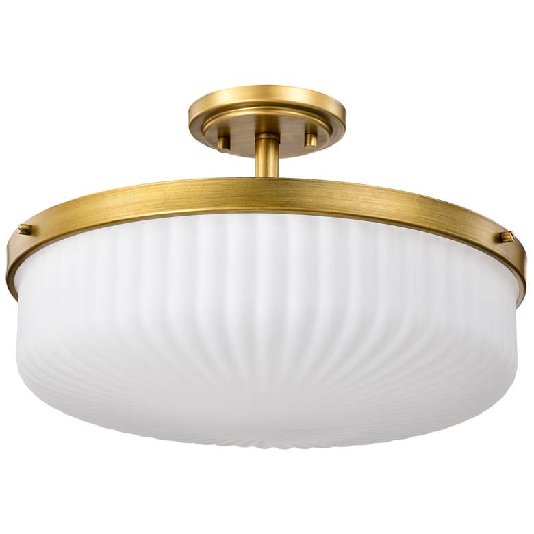 Image 1 Nuvo Solara 16 1/2" Wide Natural Brass Semi Flush Mount