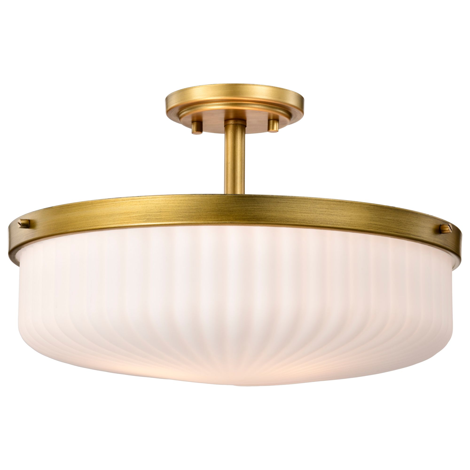 Image 4 Nuvo Solara 16 1/2" Wide Natural Brass Semi Flush Mount more views