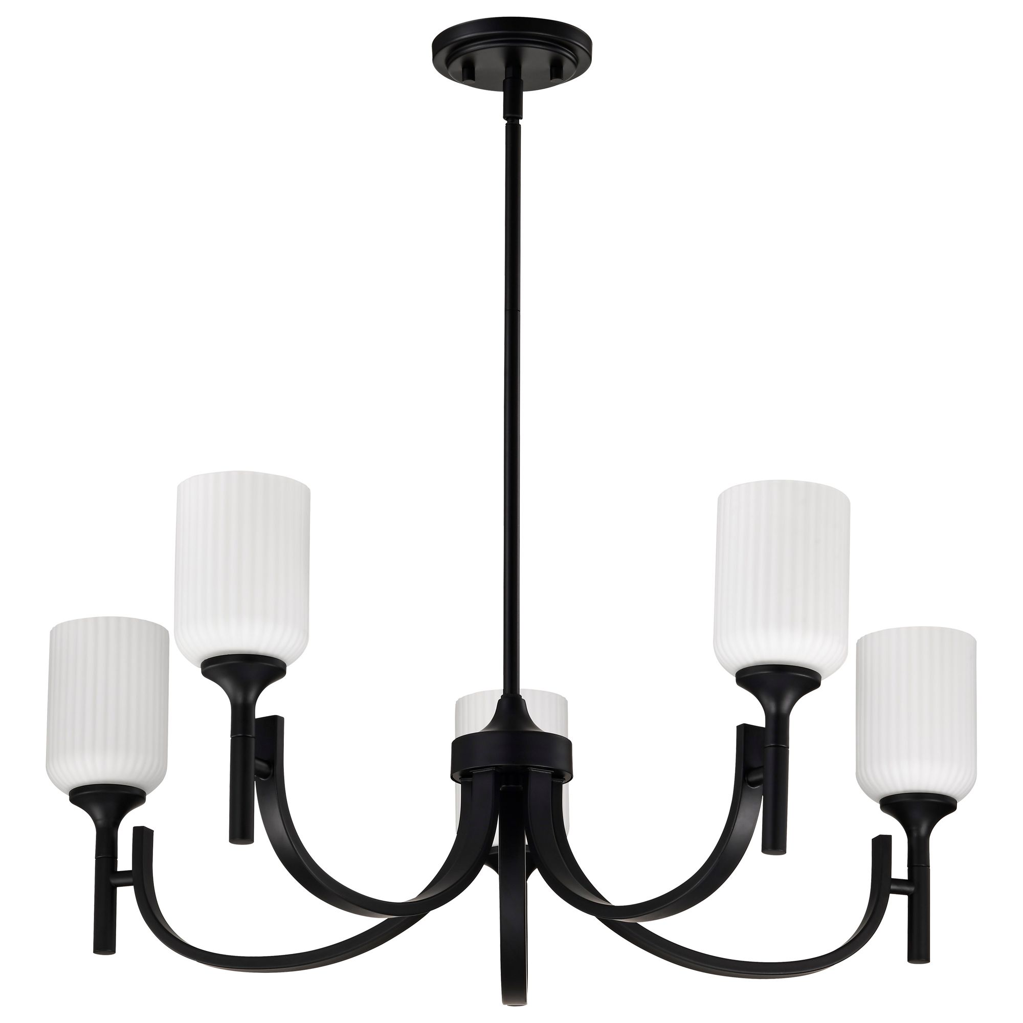 Image 2 Nuvo Solara 30" Wide Matte Black 5 Light Chandelier more views