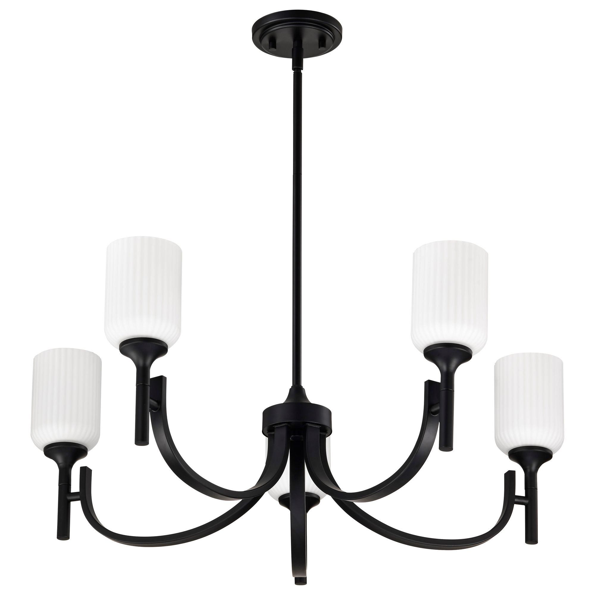 Image 3 Nuvo Solara 30" Wide Matte Black 5 Light Chandelier more views