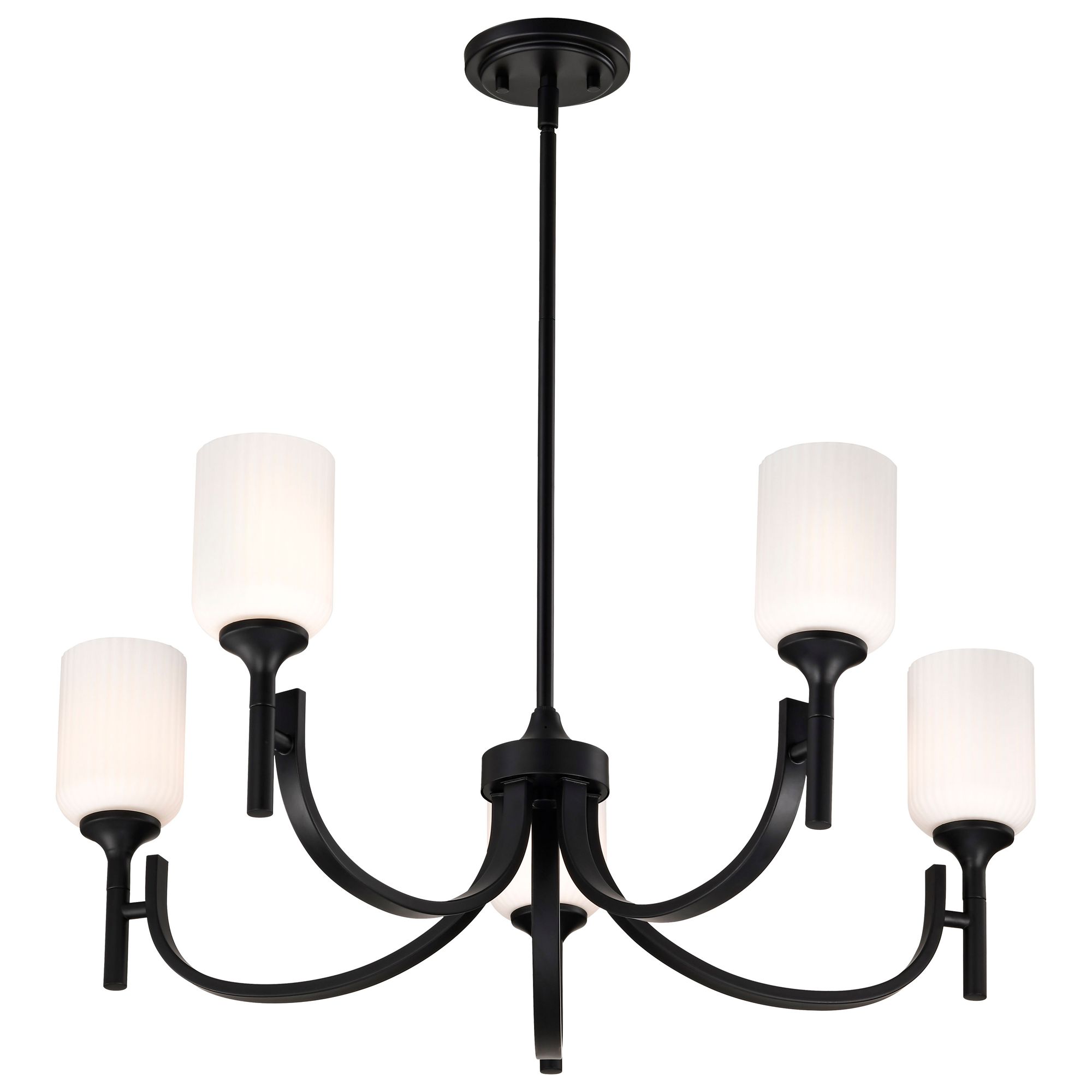 Image 4 Nuvo Solara 30" Wide Matte Black 5 Light Chandelier more views