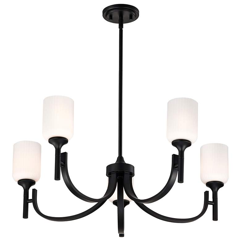 Image 4 Nuvo Solara 30" Wide Matte Black 5 Light Chandelier more views