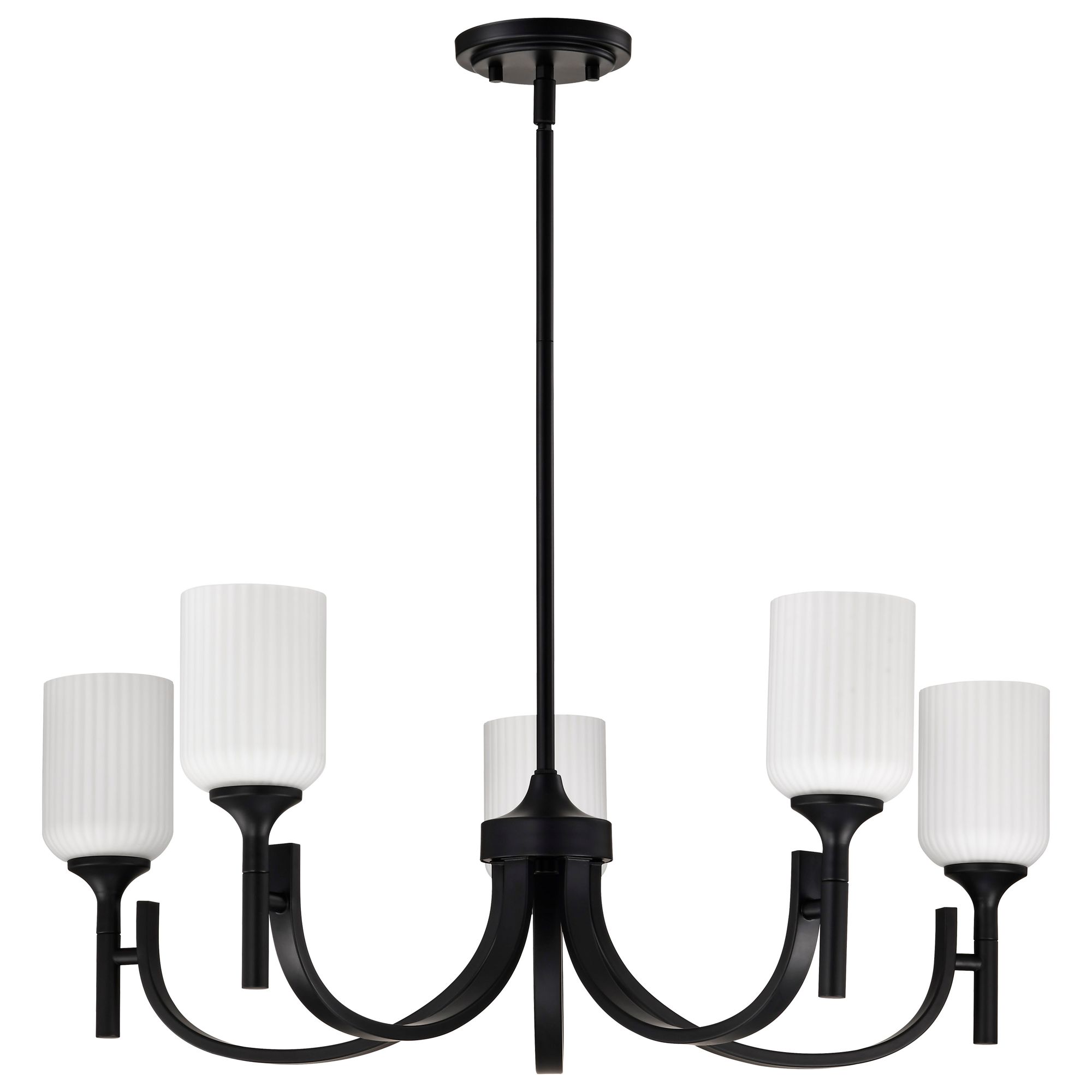 Image 5 Nuvo Solara 30" Wide Matte Black 5 Light Chandelier more views