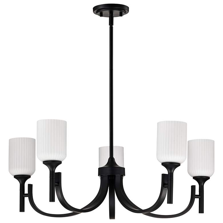 Image 5 Nuvo Solara 30" Wide Matte Black 5 Light Chandelier more views