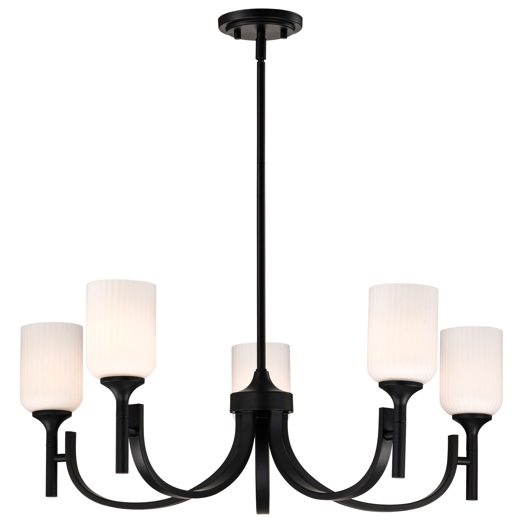 Image 6 Nuvo Solara 30" Wide Matte Black 5 Light Chandelier more views