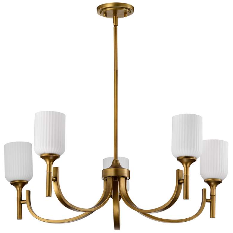 Image 1 Nuvo Solara 30" Wide Natural Brass 5 Light Chandelier