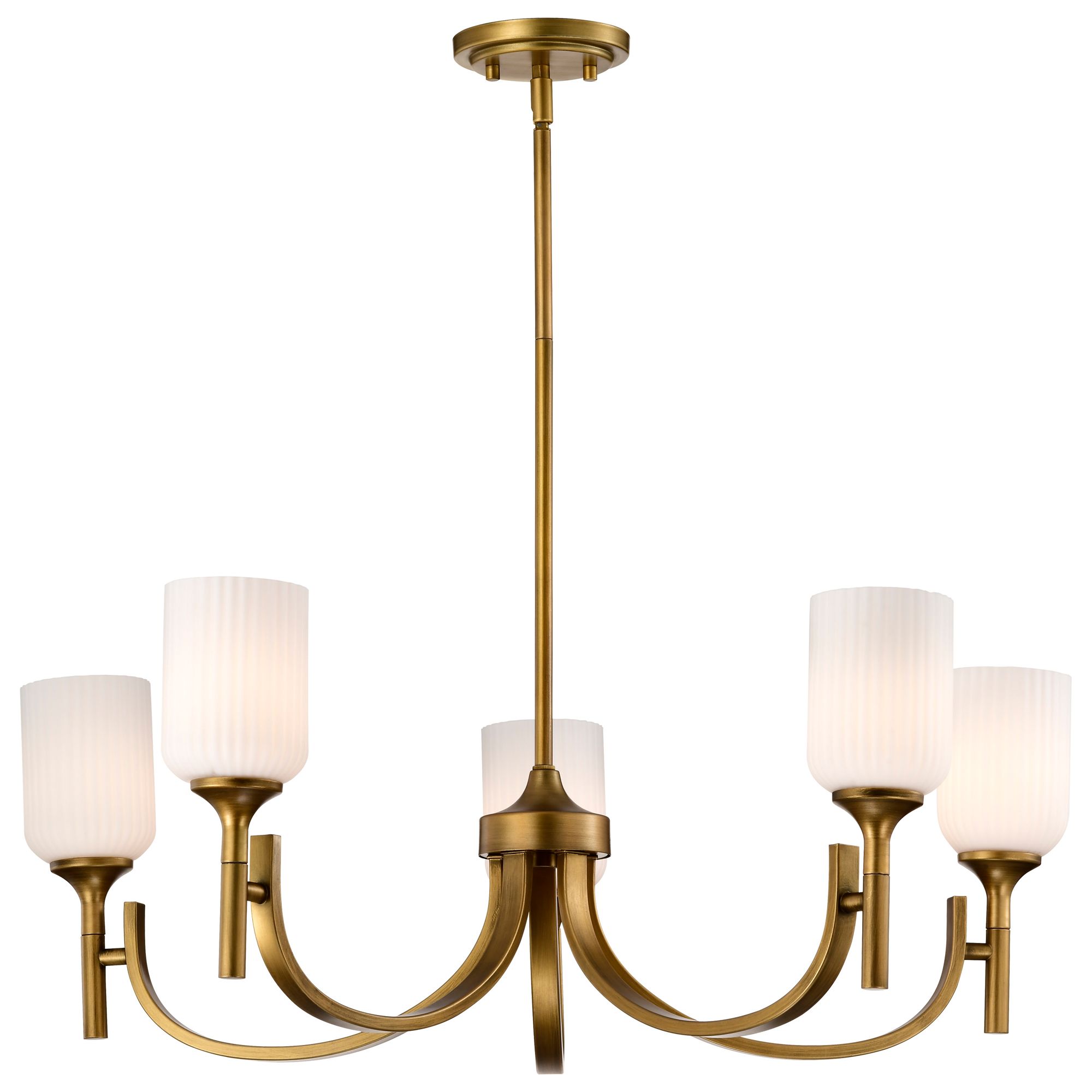 Image 4 Nuvo Solara 30" Wide Natural Brass 5 Light Chandelier more views