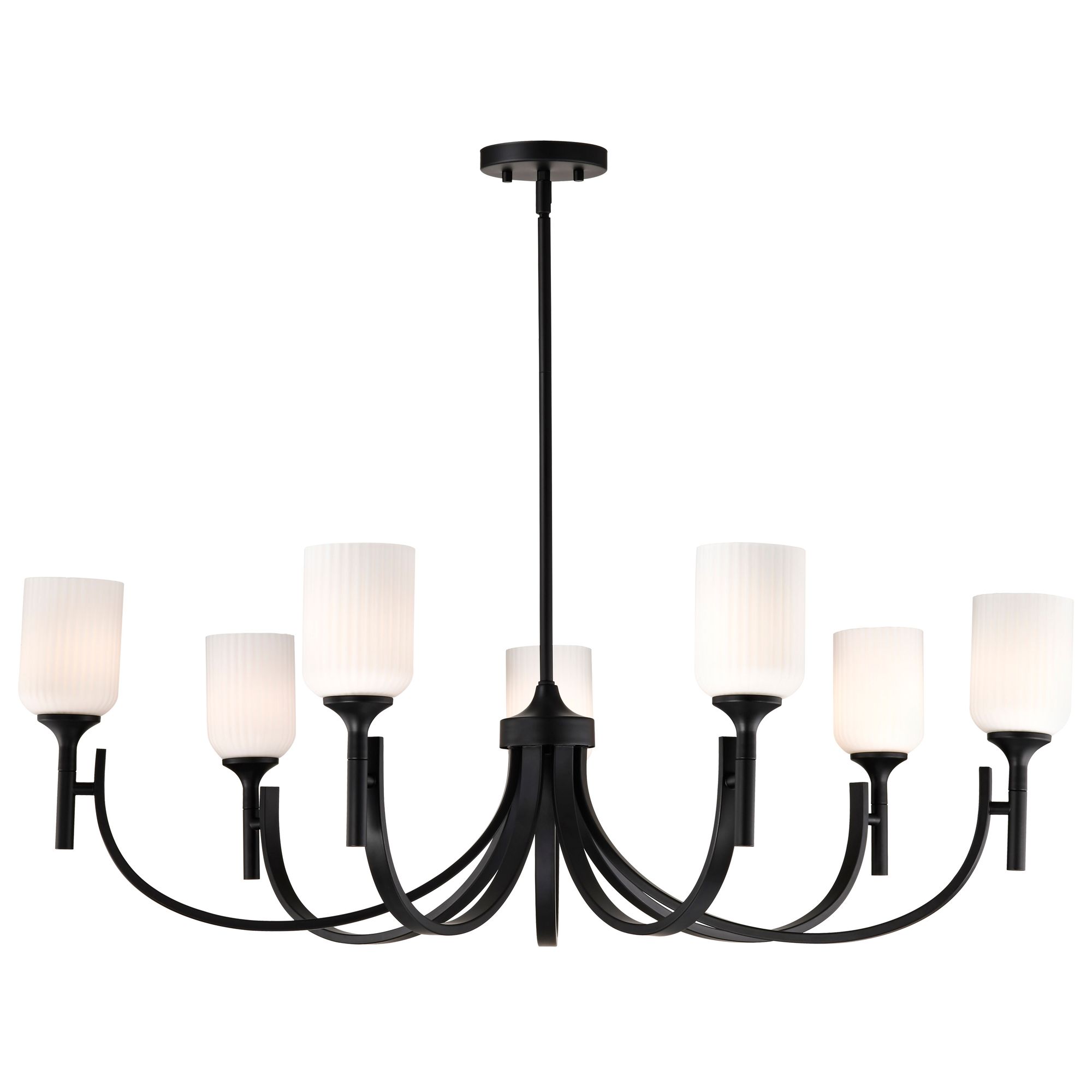 Image 4 Nuvo Solara 40" Wide Matte Black 7 Light Chandelier more views