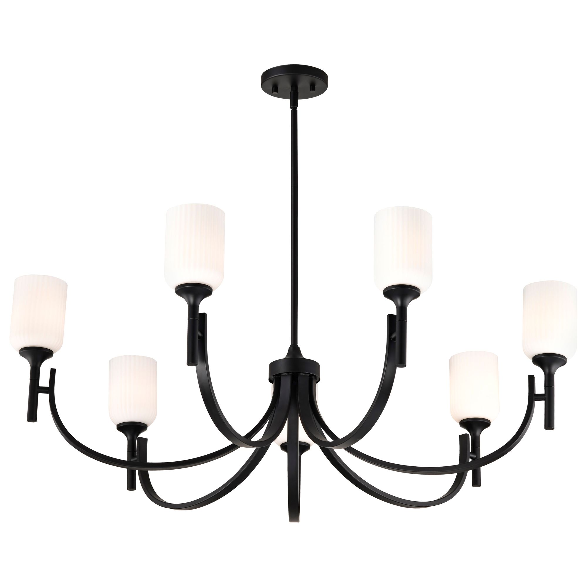 Image 6 Nuvo Solara 40" Wide Matte Black 7 Light Chandelier more views