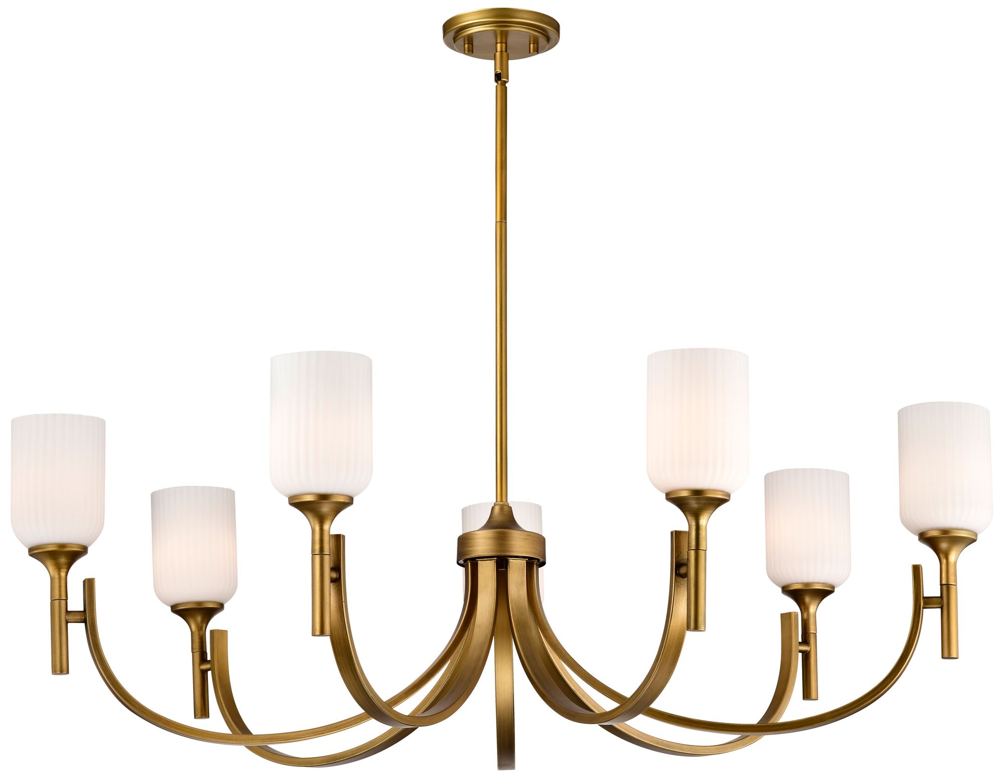 Nuvo Solara 40" Wide Natural Brass 7 Light Chandelier