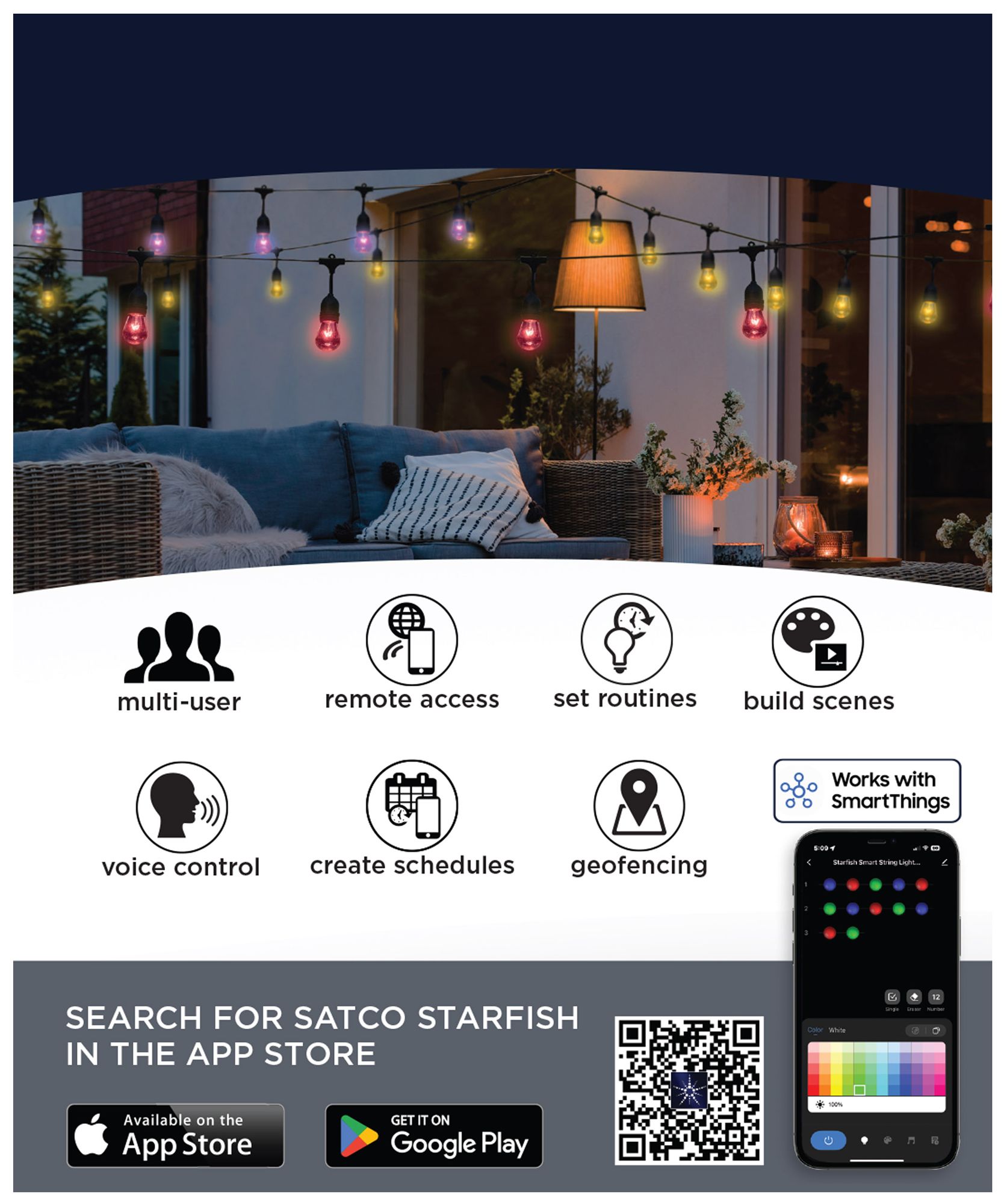 Image 3 Nuvo Starfish 24 Foot LED Smart String L more views