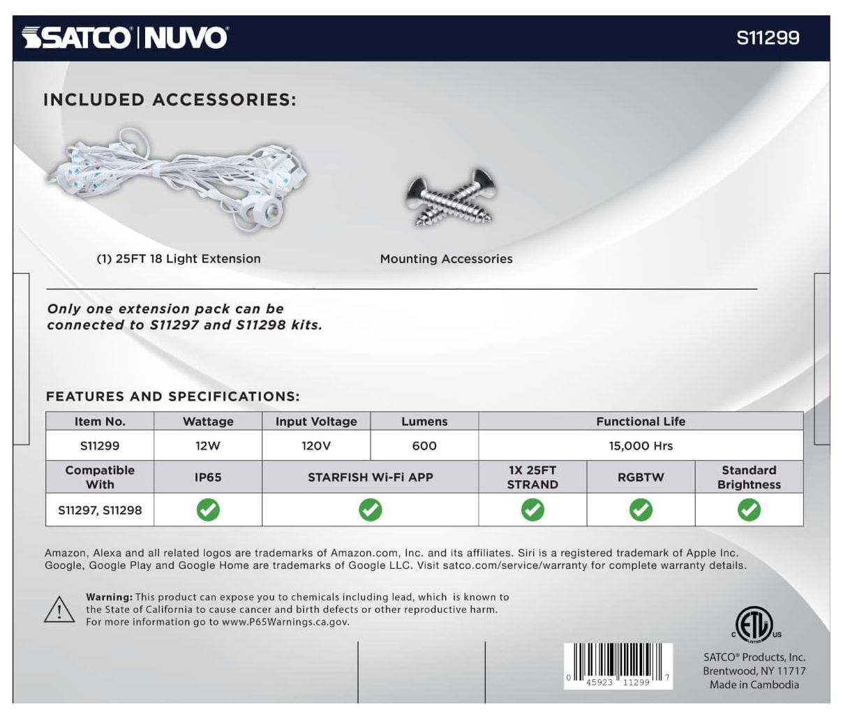 Nuvo Starfish 25 Foot LED Smart Eave Str