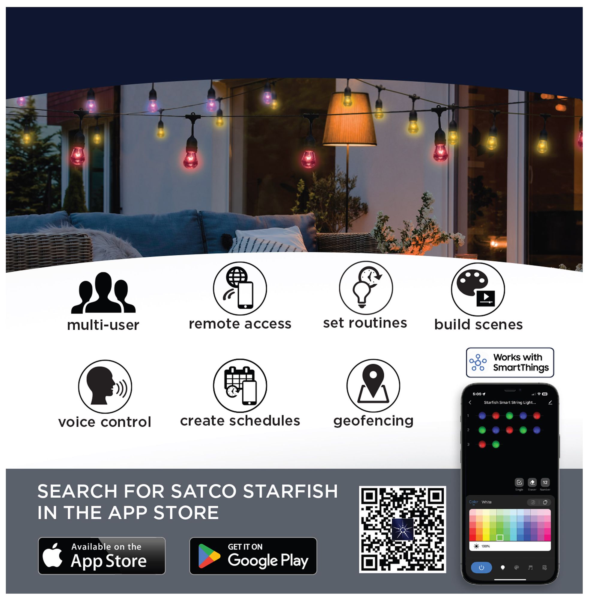 Image 4 Nuvo Starfish 48 Foot LED Smart String L more views