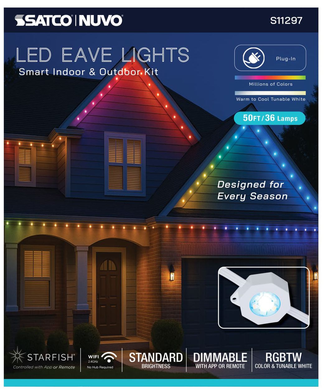 Nuvo Starfish 50 Foot LED Smart Eave Str