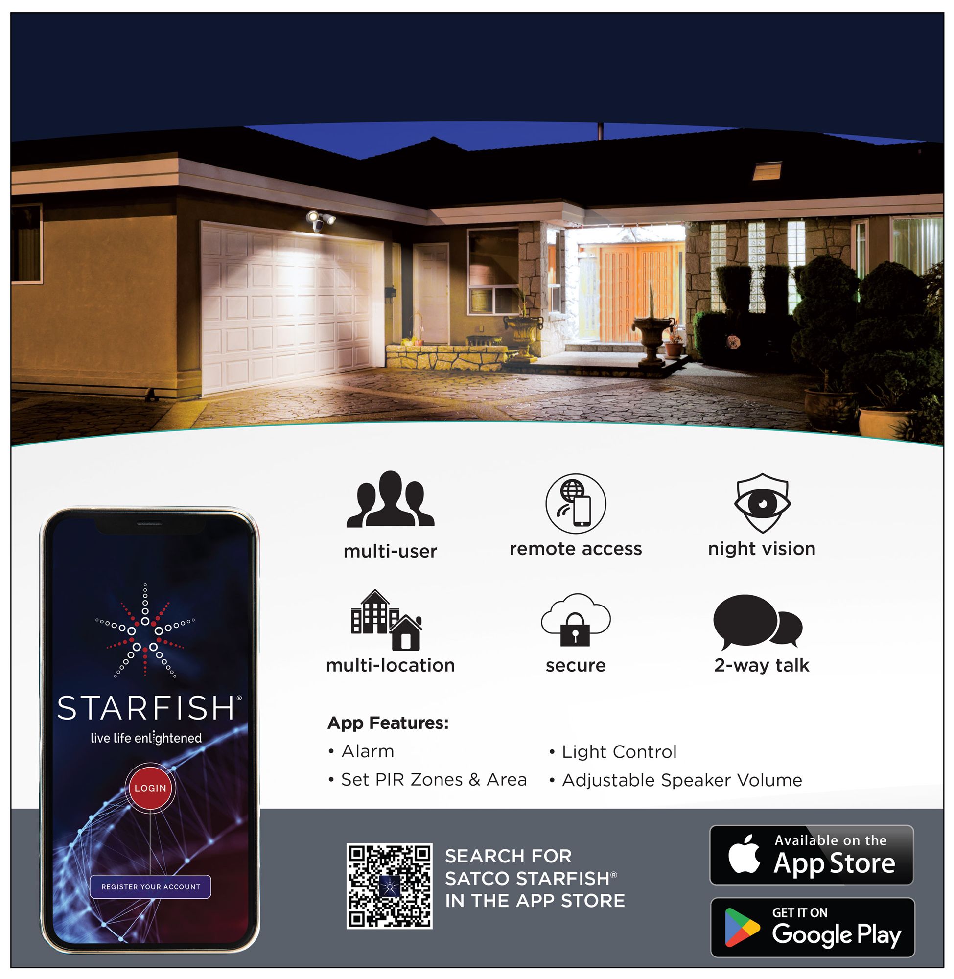 Nuvo Starfish 8 1/2" High White Bullet SMART Security Light w/Camera