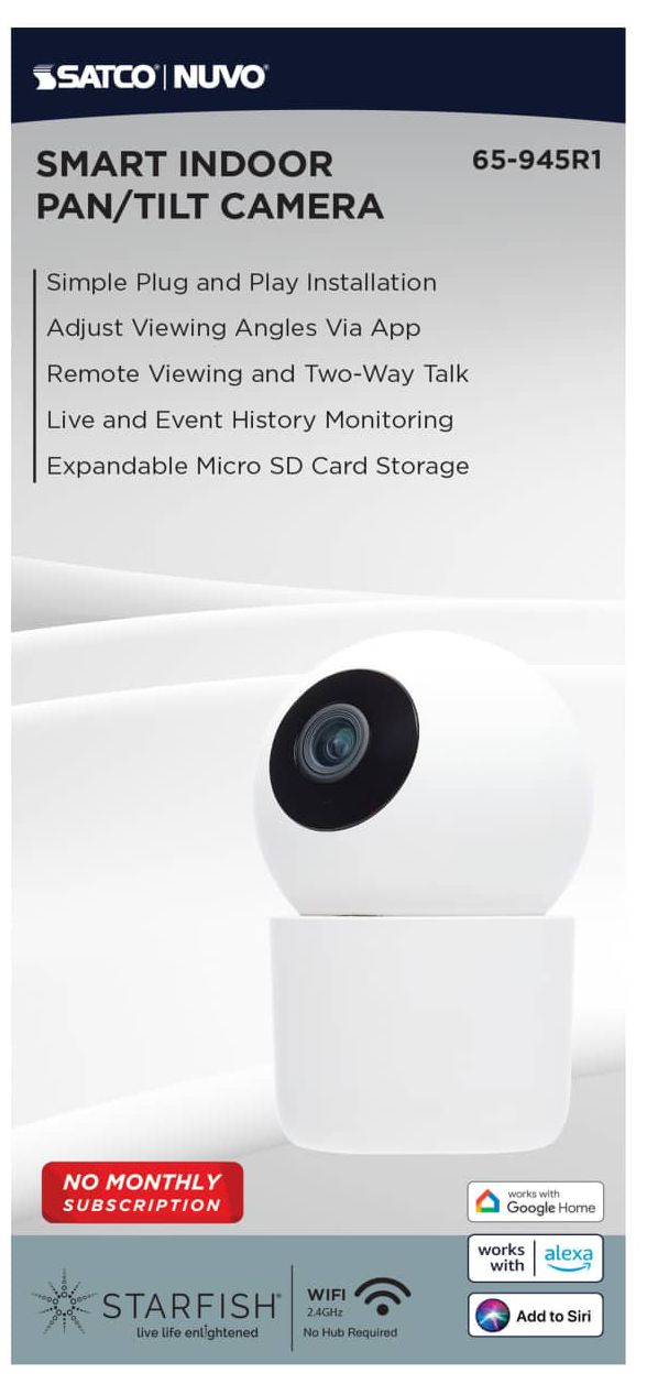 Nuvo Starfish - SMART Indoor Pan & Tilt Camera - White