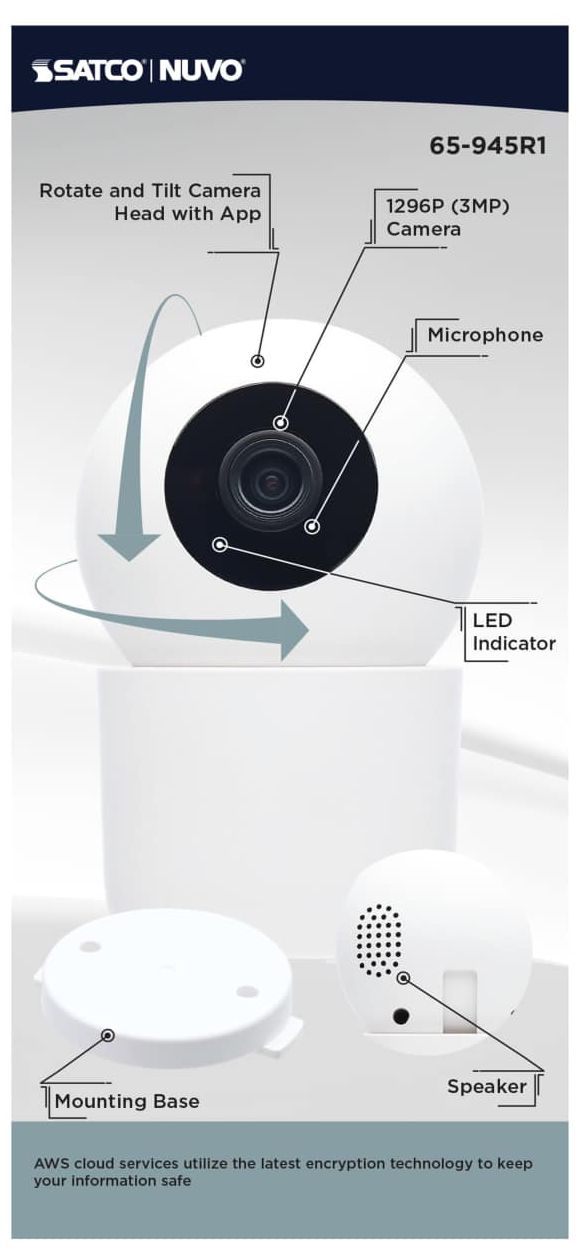 Nuvo Starfish - SMART Indoor Pan & Tilt Camera - White