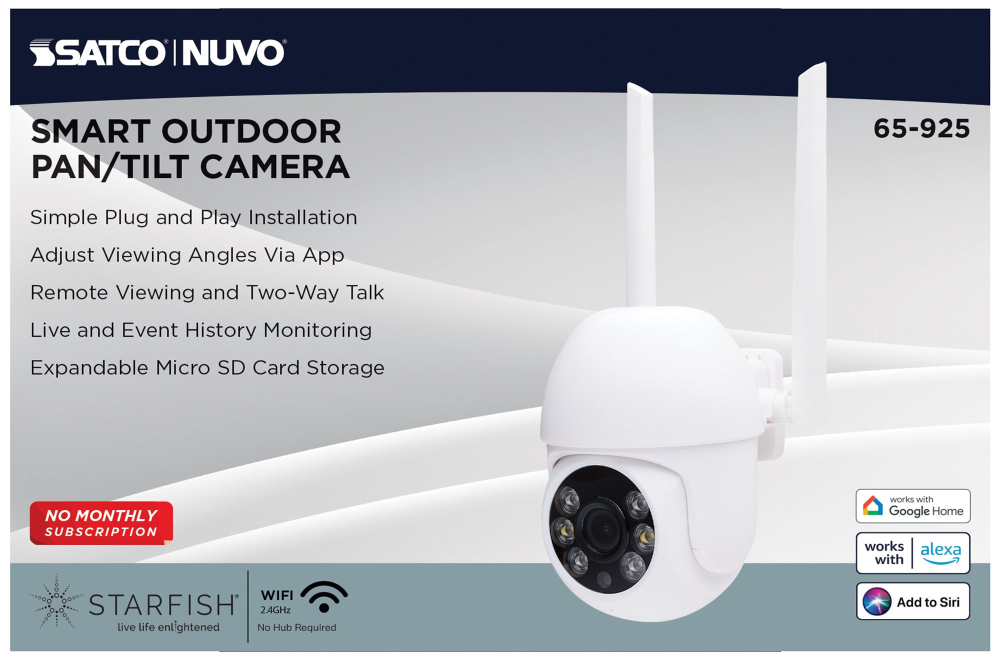 Nuvo Starfish - SMART Outdoor Pan & Tilt Camera - White