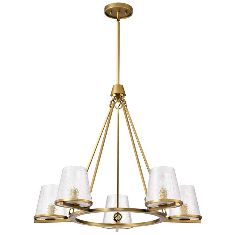 Image 1 Nuvo Valentine 30" Wide Vintage Brass 5 Light Chandelier