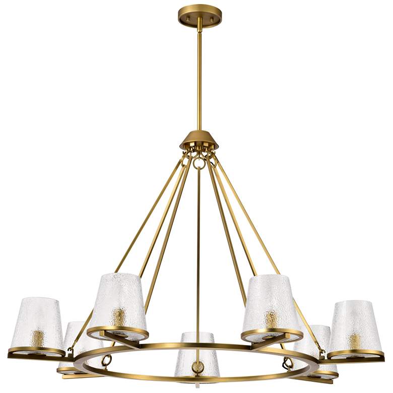 Image 1 Nuvo Valentine 40" Wide Vintage Brass 7 Light Chandelier