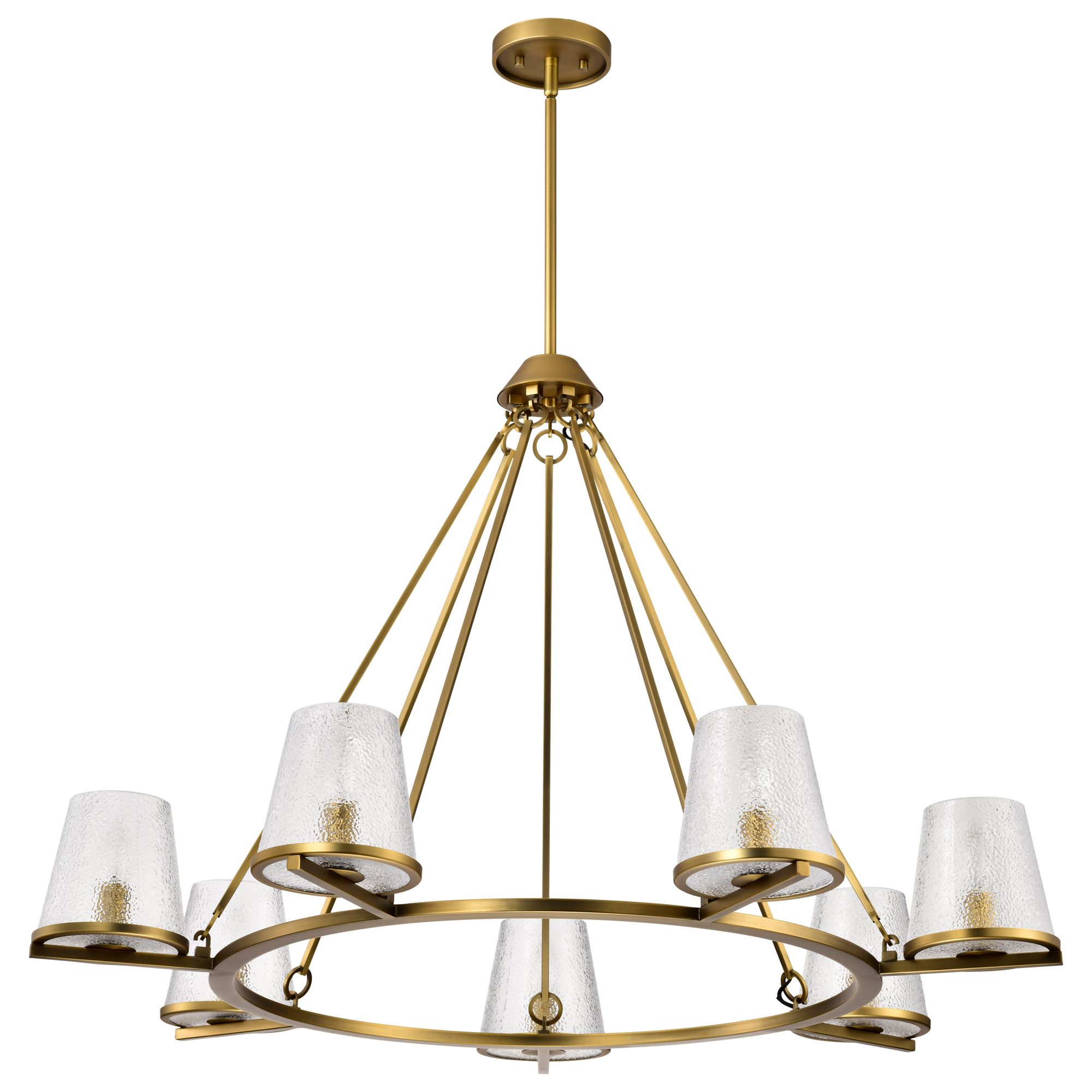 Image 3 Nuvo Valentine 40" Wide Vintage Brass 7 Light Chandelier more views