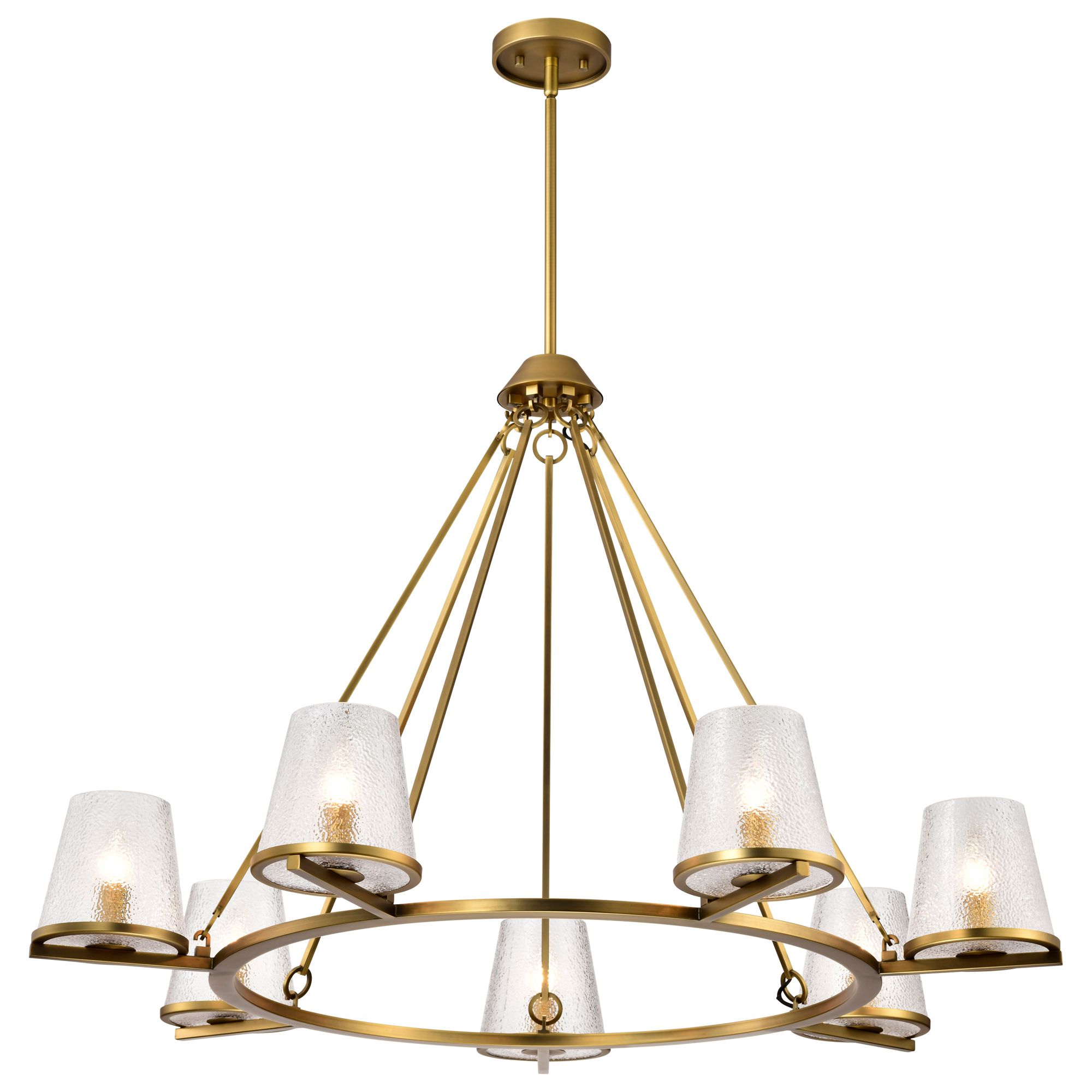 Image 4 Nuvo Valentine 40" Wide Vintage Brass 7 Light Chandelier more views