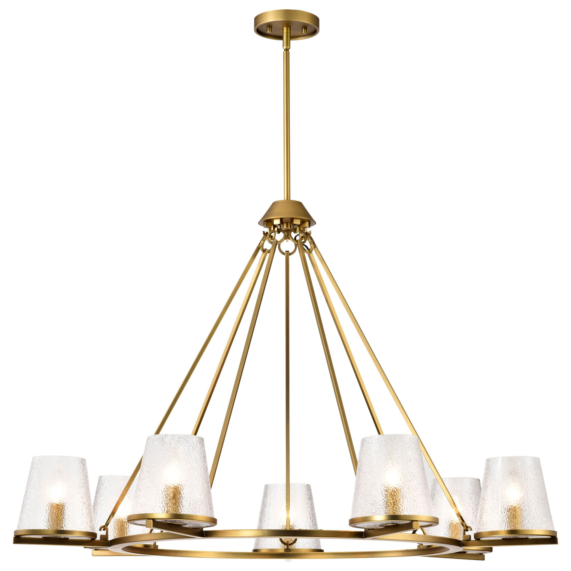 Image 6 Nuvo Valentine 40" Wide Vintage Brass 7 Light Chandelier more views