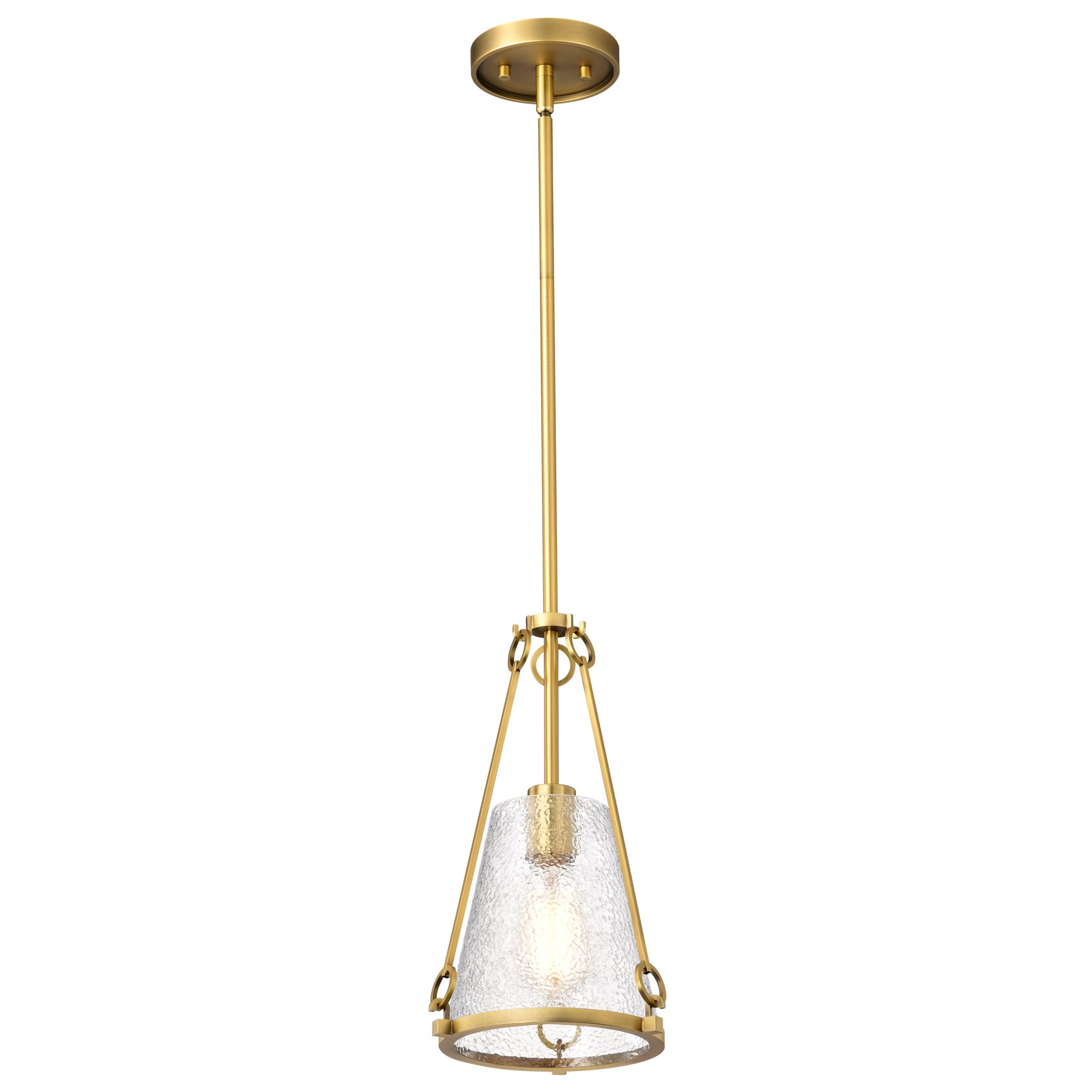 Image 2 Nuvo Valentine 8" Wide Vintage Brass Small Pendant more views