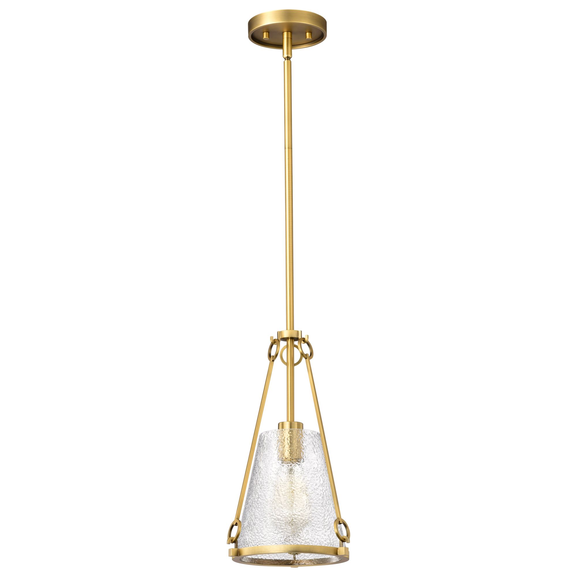 Image 5 Nuvo Valentine 8" Wide Vintage Brass Small Pendant more views