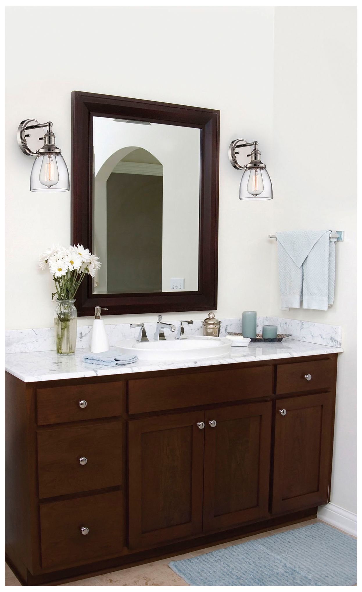 Image 2 Nuvo Vintage 9 3/4" High Polished Nickel Clear Glass 1 Light Wall Scon more views