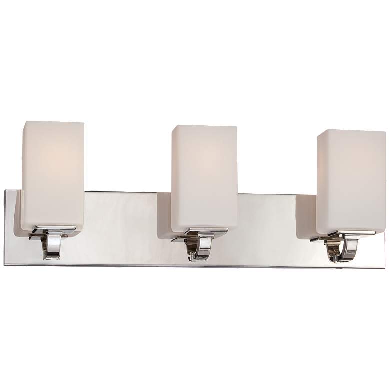 Image 1 Nuvo Vista 23 1/2" Wide 3-Light Etched Opal Glass Vanity Bath Fixture